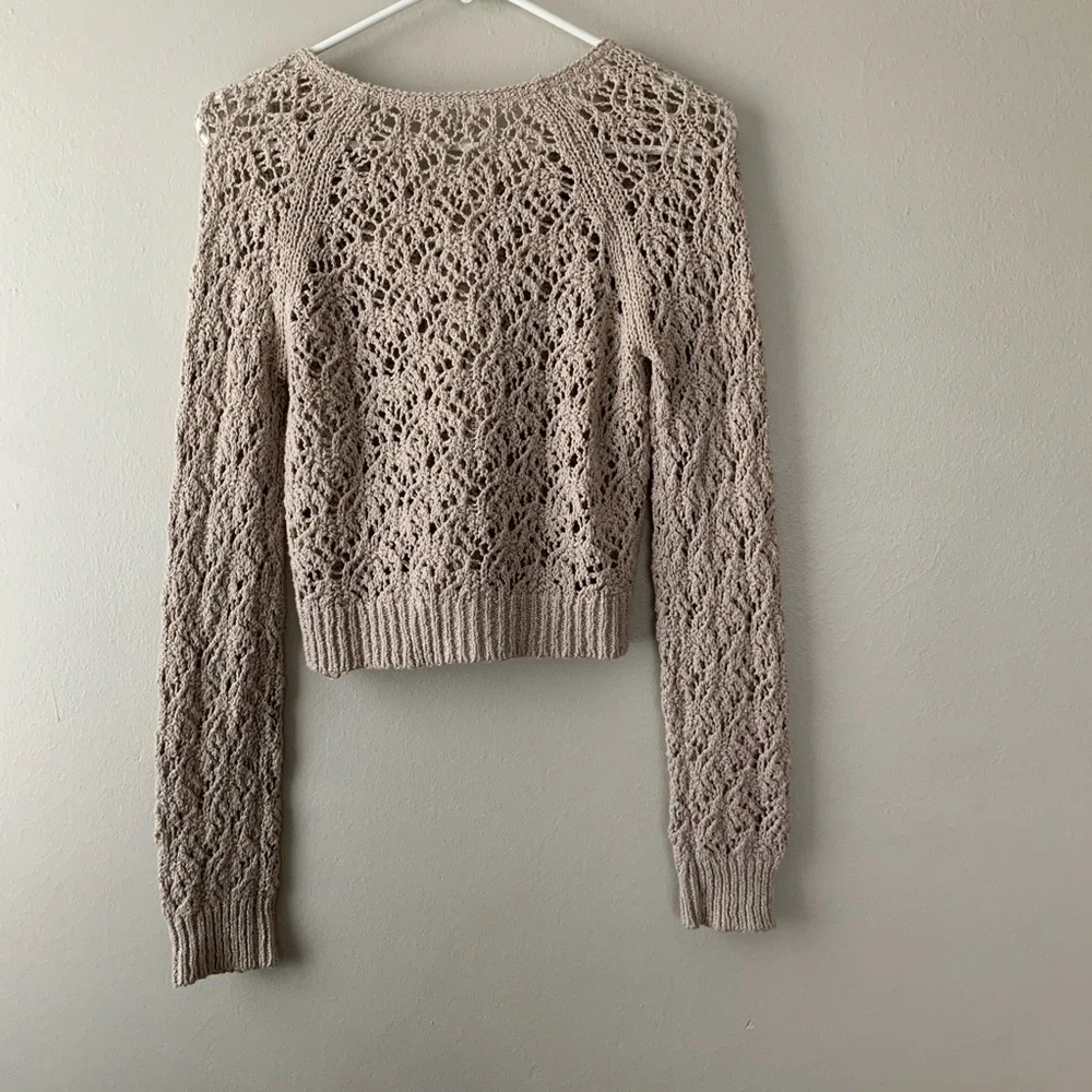 NWOT Free People Crop Button Sweater